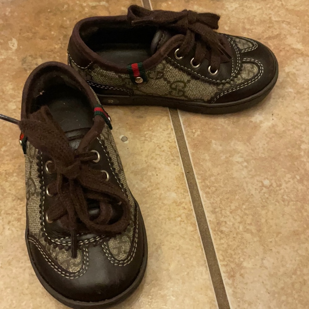 Authentic Boys size 22 Gucci shoes, worn twice